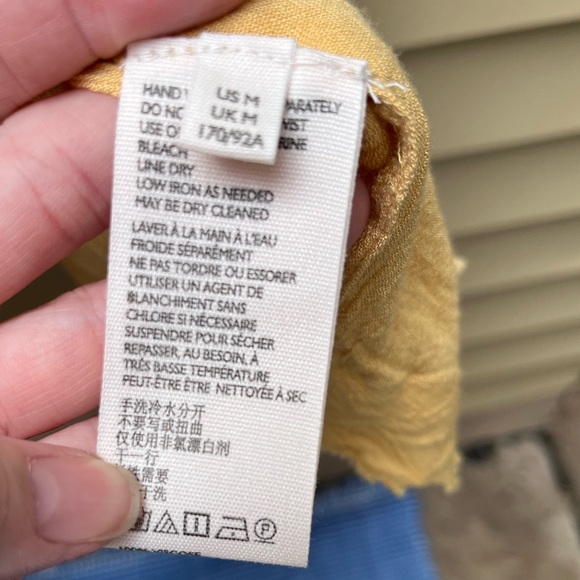 Free People Yellow Crochet Neckline Tiered Tunic, M - Picture 7 of 8